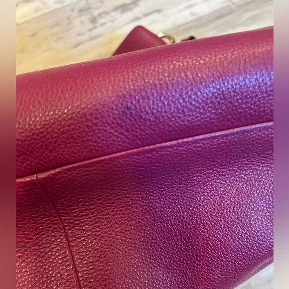 Coach Madison Pheobe Shoulder Bag in Pebbled Cranberry/Raspberry Leather - Picture 16 of 16